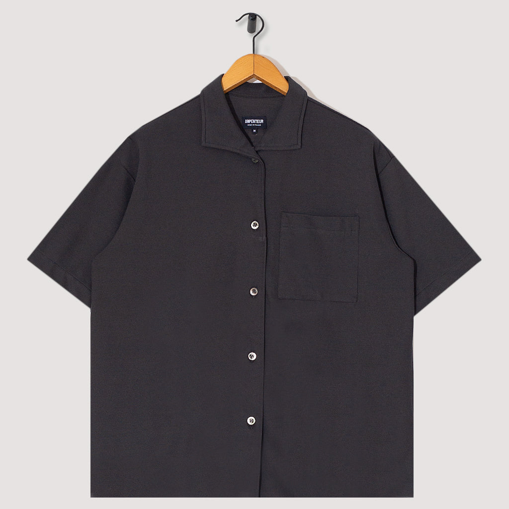 Coral Wide Collar Shirt Charcoal