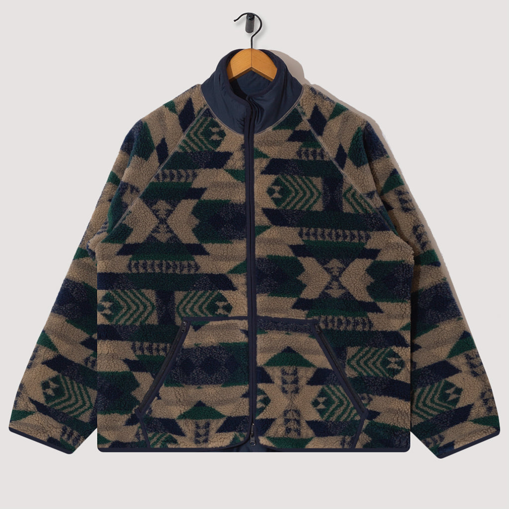 Military Liner Jacquard Boa Fleece - Navy