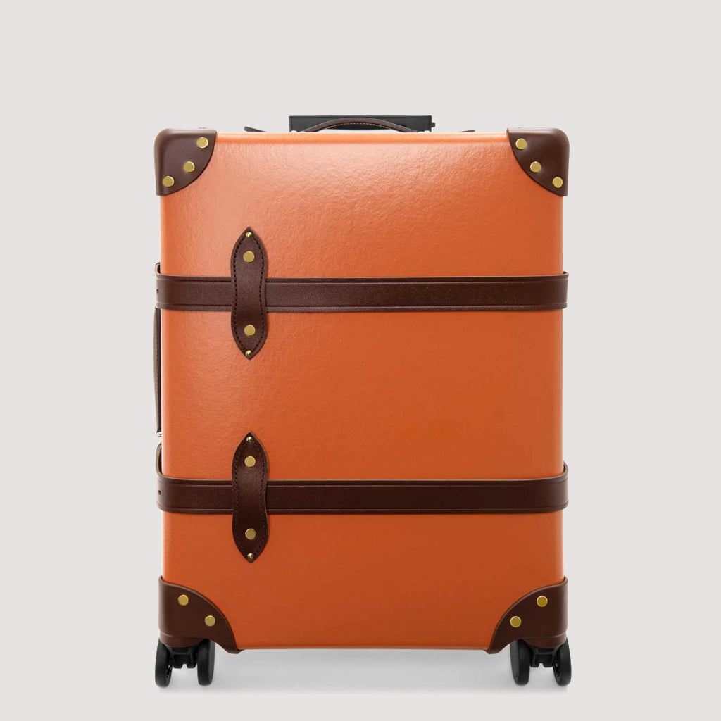 Centenary Four Wheel Carry On Case Marmalade Brown Gold Globe Trotter Peggs Son