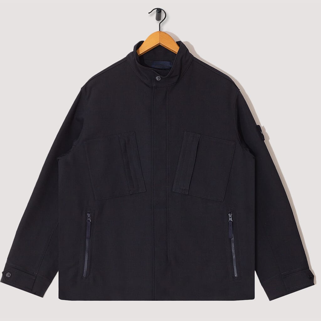 Short Collar Jacket - Navy (V0020)