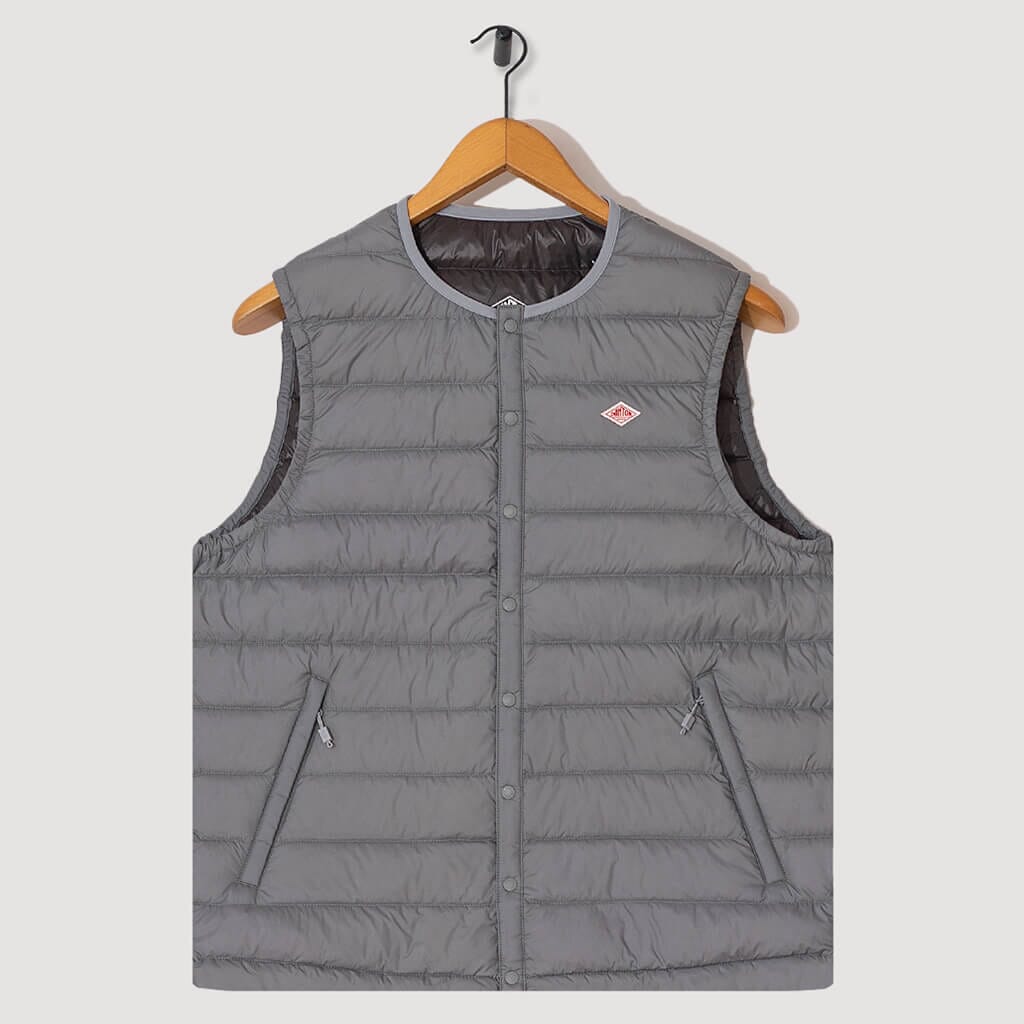 Down Crewneck Vest - Light Grey