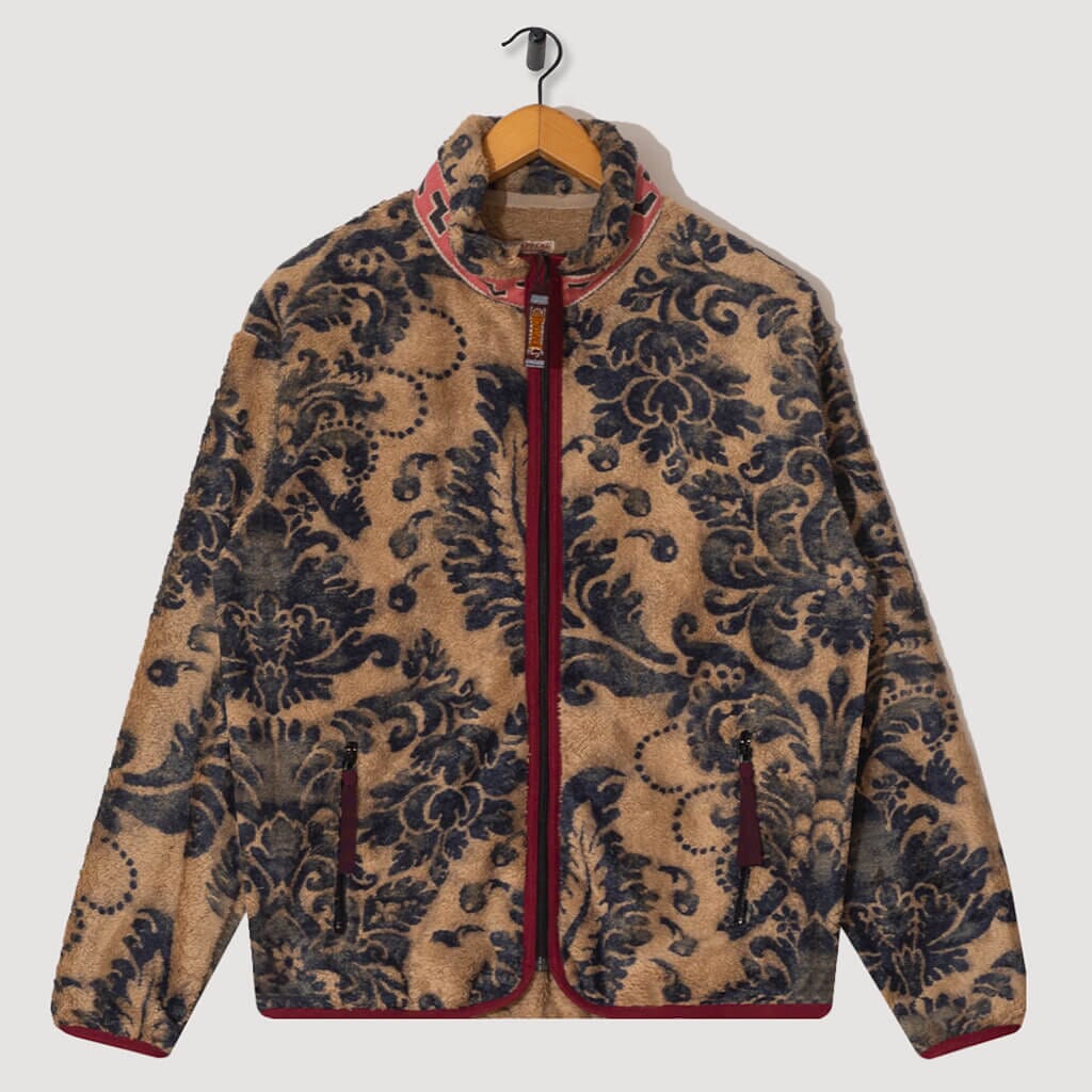 Virgin Mary Damask Zip Fleece - Beige | Kapital | Peggs & Son.