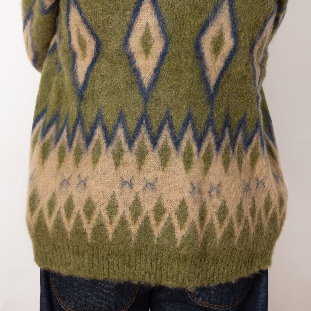 Mohair Cardigan - Olive Diamond