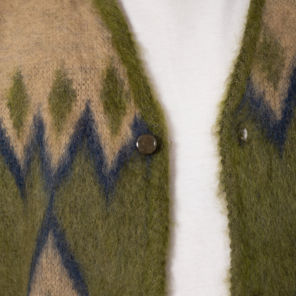 Mohair Cardigan - Olive Diamond