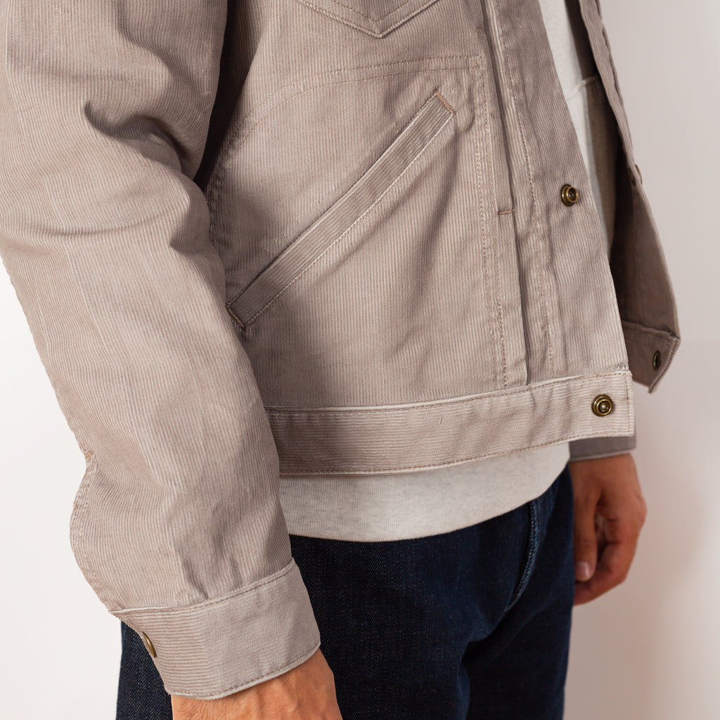 14W Corduroy Penny Jean Jacket - Light Grey