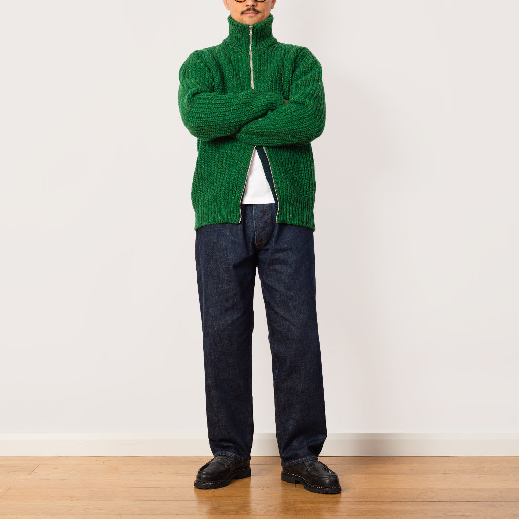 Loose Ends Zip Up Knit - Green Dream