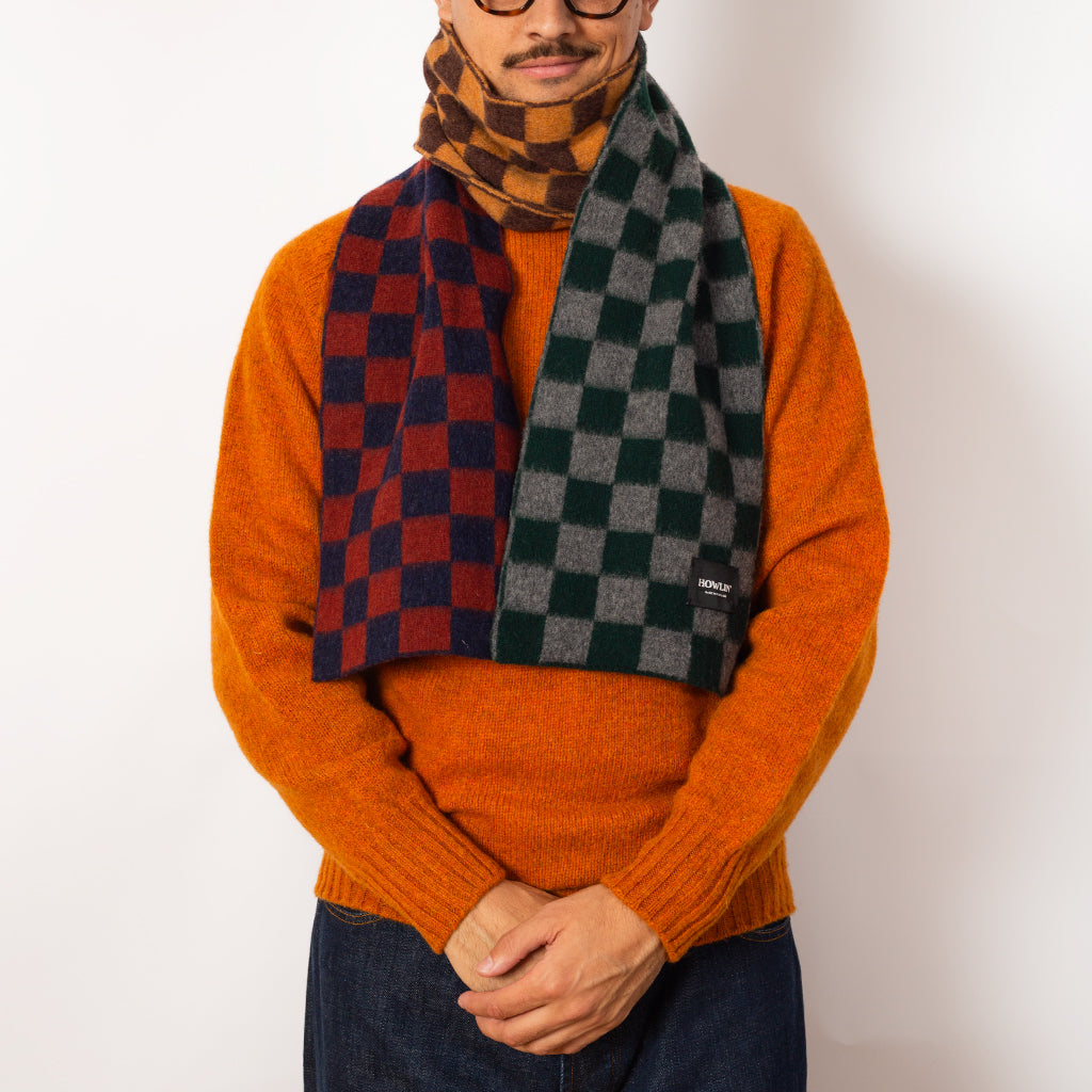 Cosmic Checkerboard Scarf - Navy