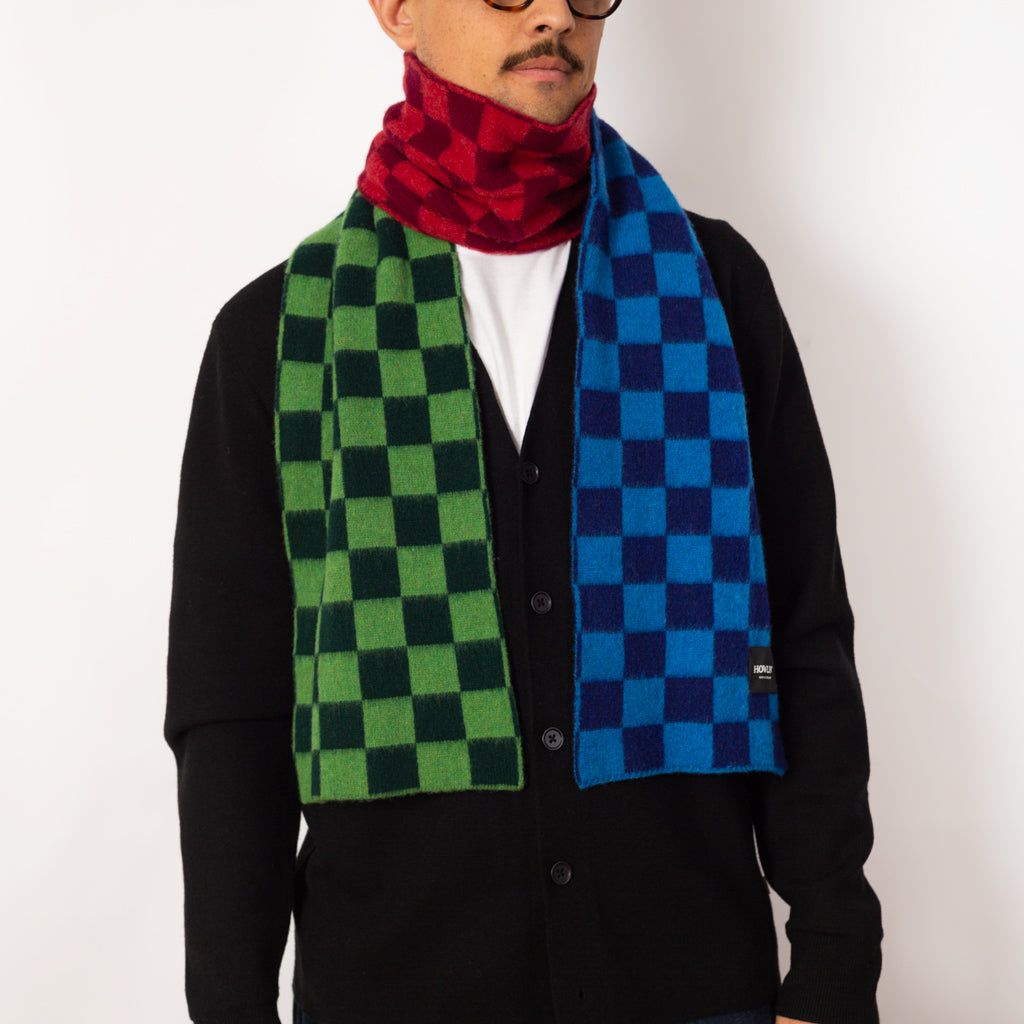 Cosmic Checkerboard Scarf - Forest