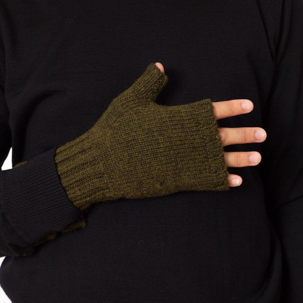 Chunky Fingerless Gloves - Khaki