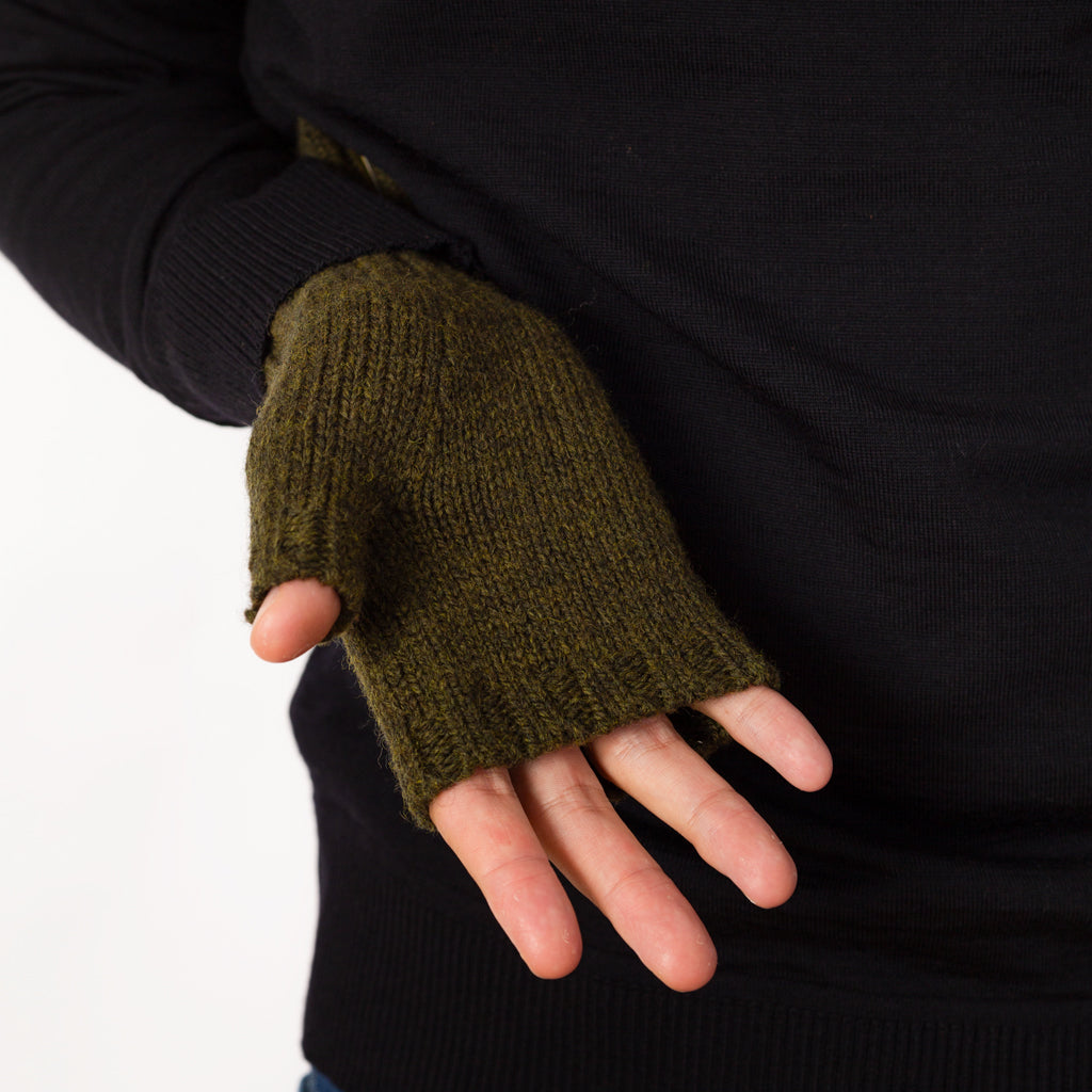 Chunky Fingerless Gloves - Khaki