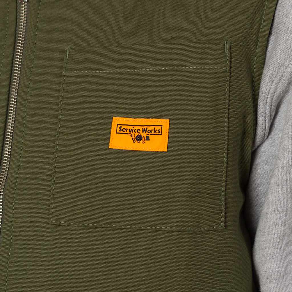 Padded Work Vest Jacket - Olive