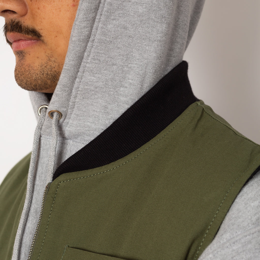 Padded Work Vest Jacket - Olive