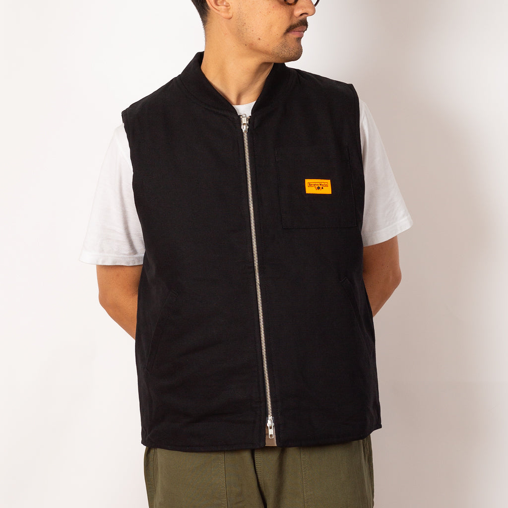 Padded Work Vest Jacket Black Service Works Peggs son