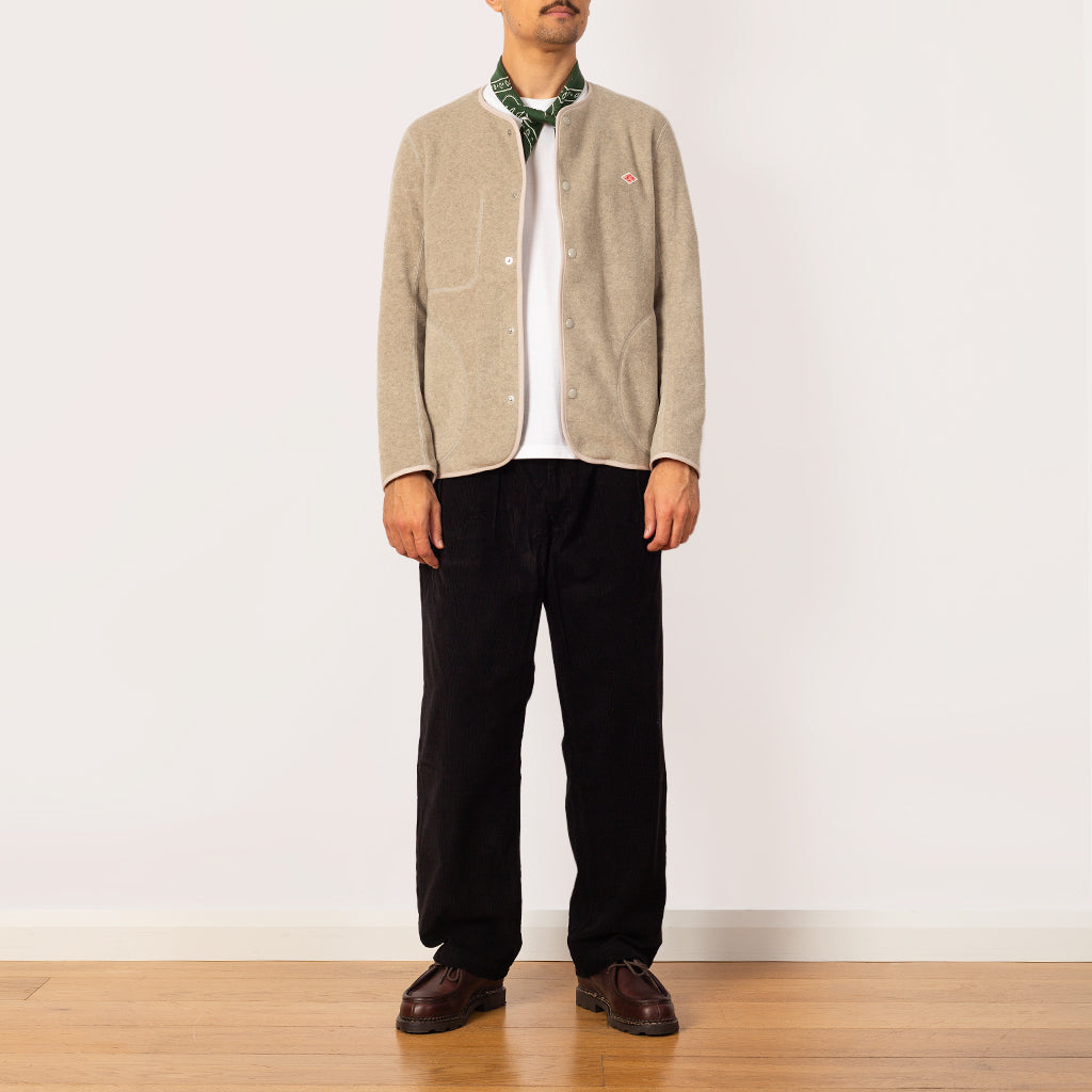 Fleece Collarless Jacket - Marble