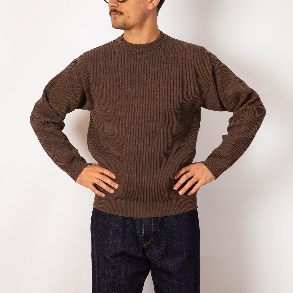 Super Fine Wool Rib Knit - Top Brown