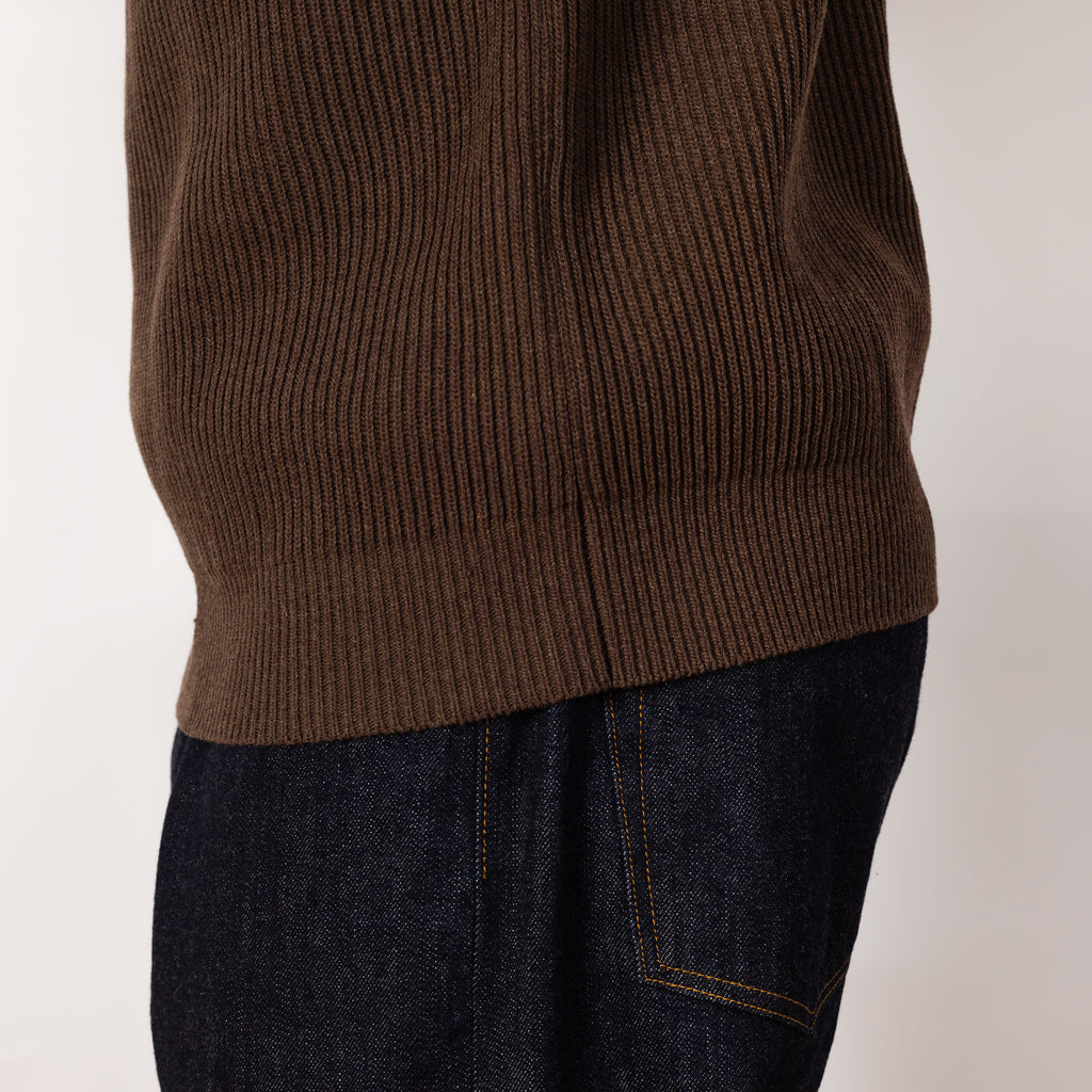 Super Fine Wool Rib Knit - Top Brown