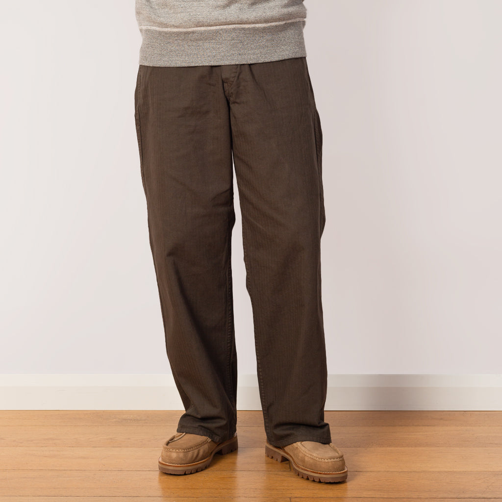 Wide Fit French Work Pant - Coffee Brown