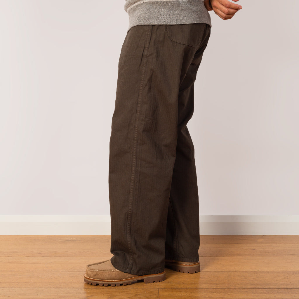 Wide Fit French Work Pant - Coffee Brown