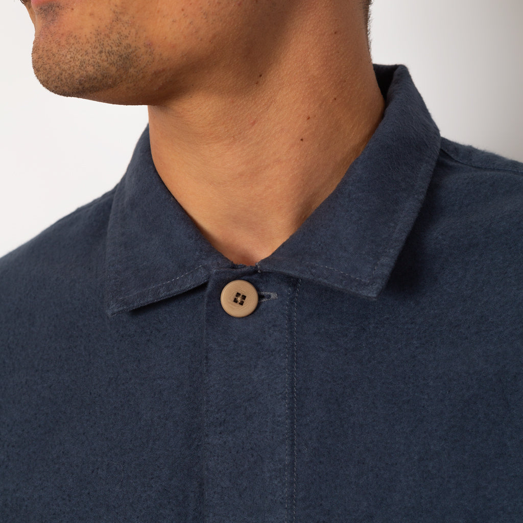 Patch Overshirt - Steel Blue Moleskin