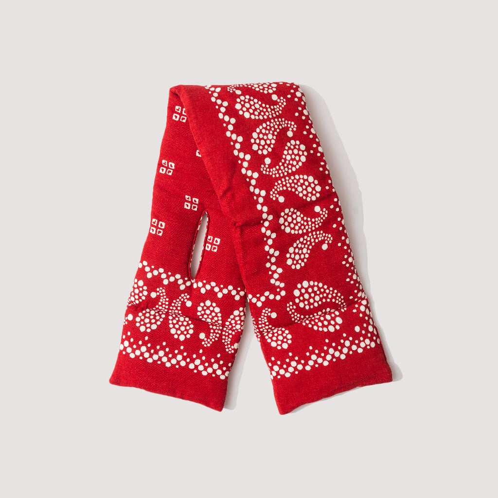 Linen Rayon Kesa Bandana Scarf - Red