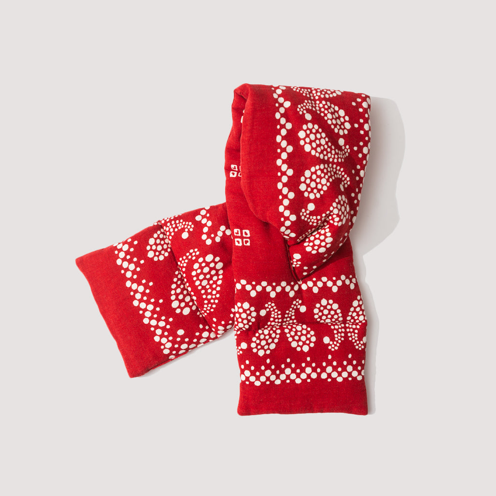 Linen Rayon Kesa Bandana Scarf - Red