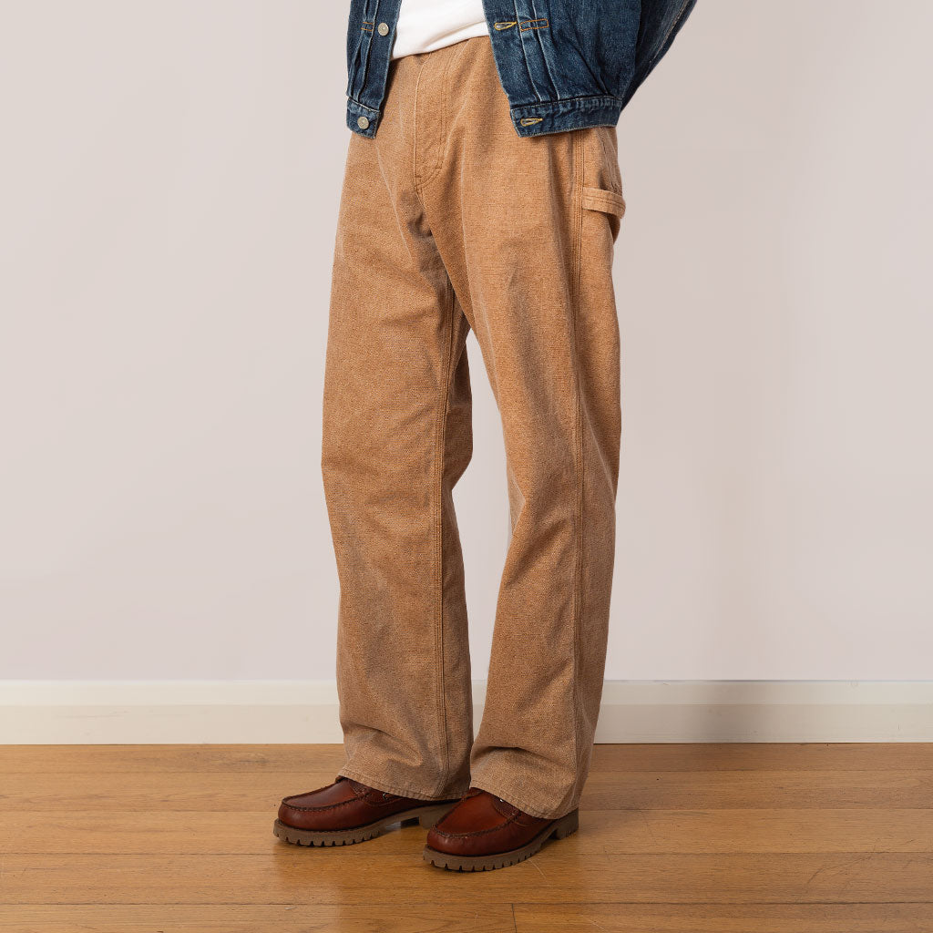 Washed Organic Canvas Pants - Light Brown