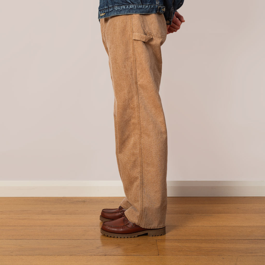 Washed Organic Canvas Pants - Light Brown