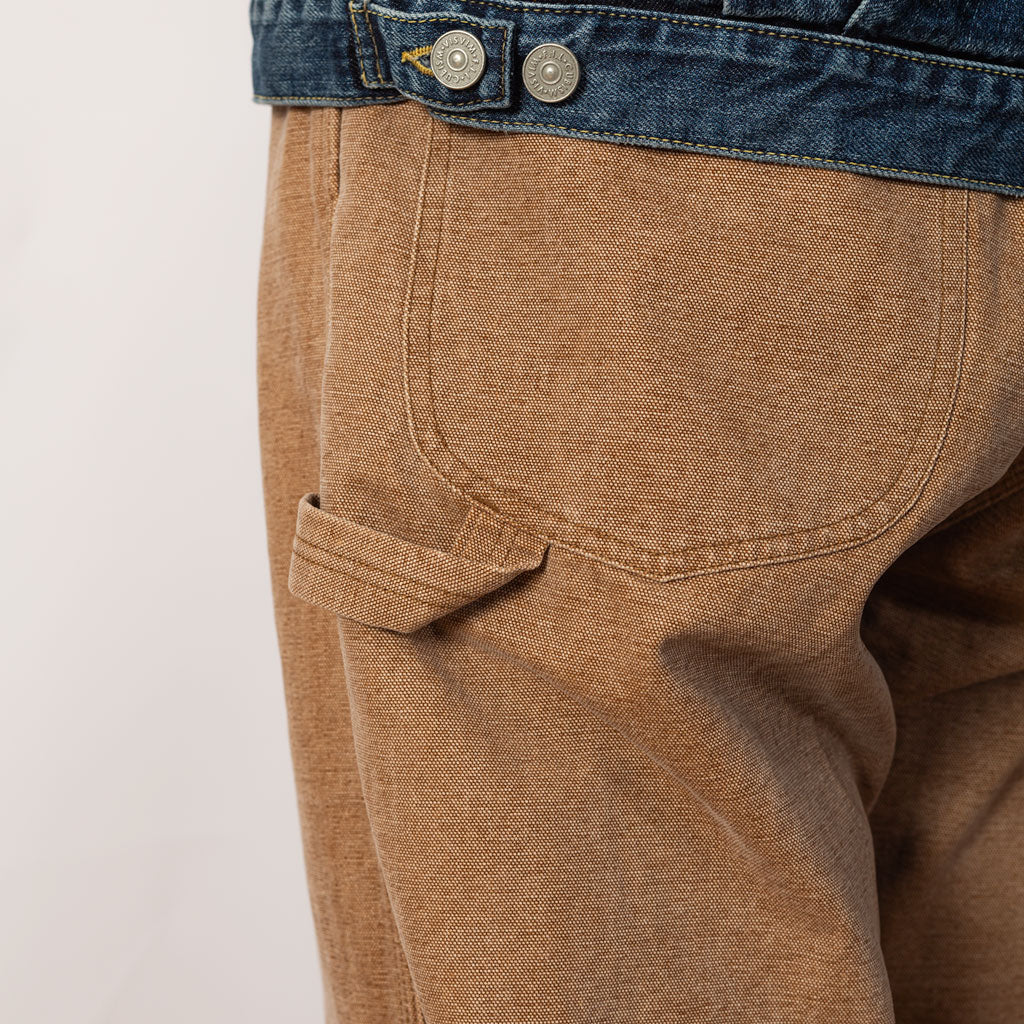 Washed Organic Canvas Pants - Light Brown