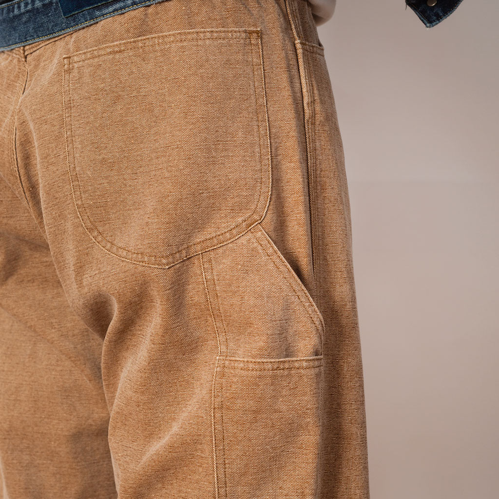 Washed Organic Canvas Pants - Light Brown