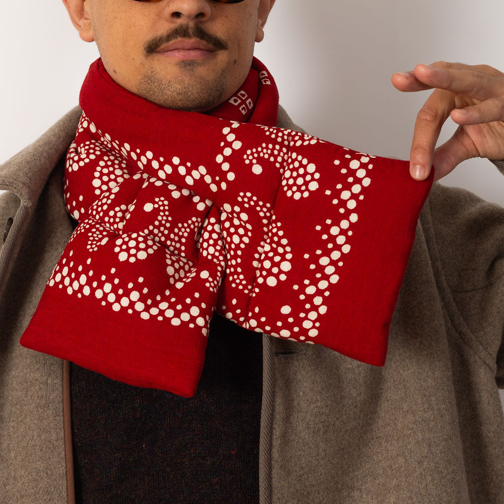 Linen Rayon Kesa Bandana Scarf - Red