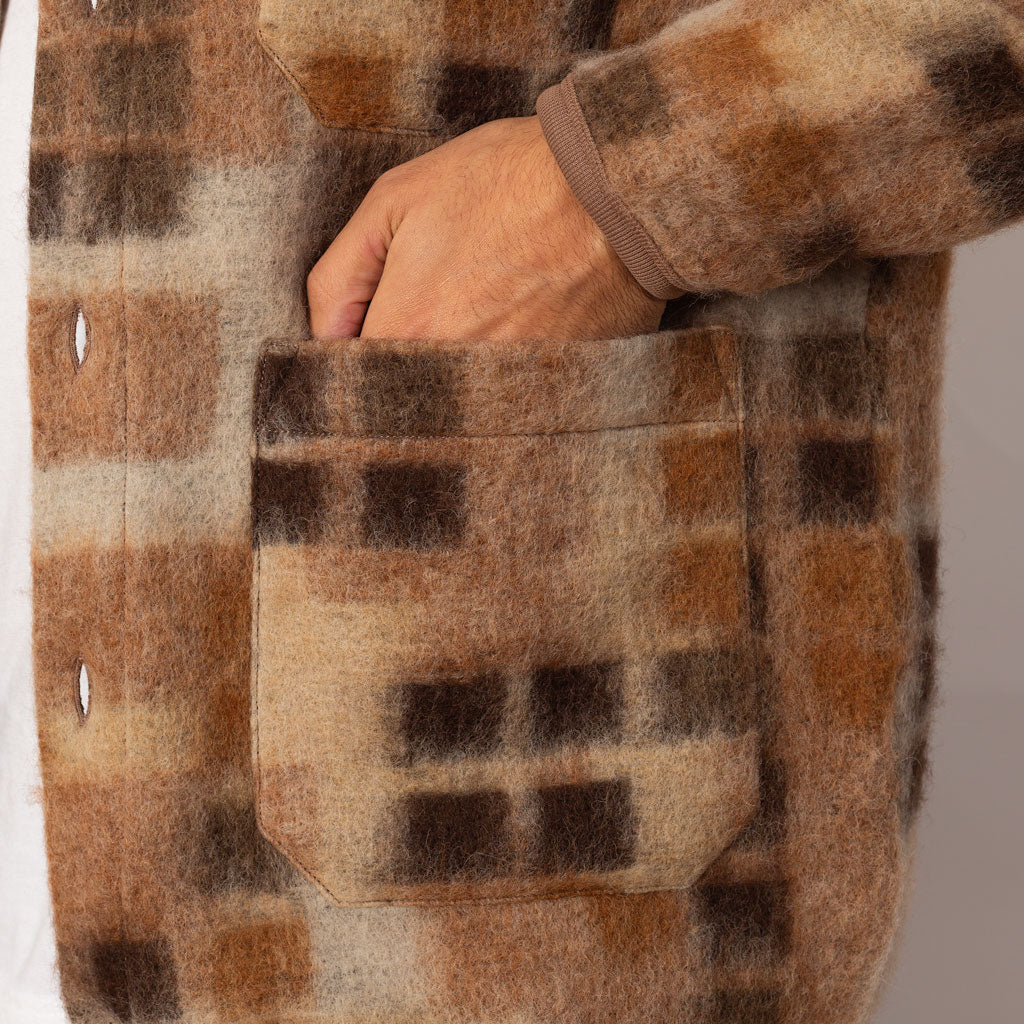 Wool Fleece Cardigan - Mosaic Sand