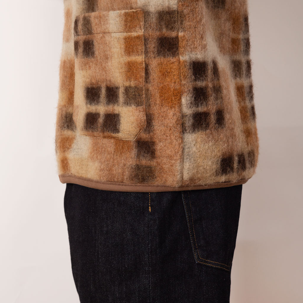 Wool Fleece Cardigan - Mosaic Sand