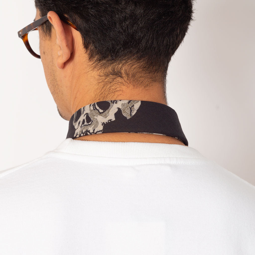 Fastcolour Selvedge Bandana - Black Rain Skull