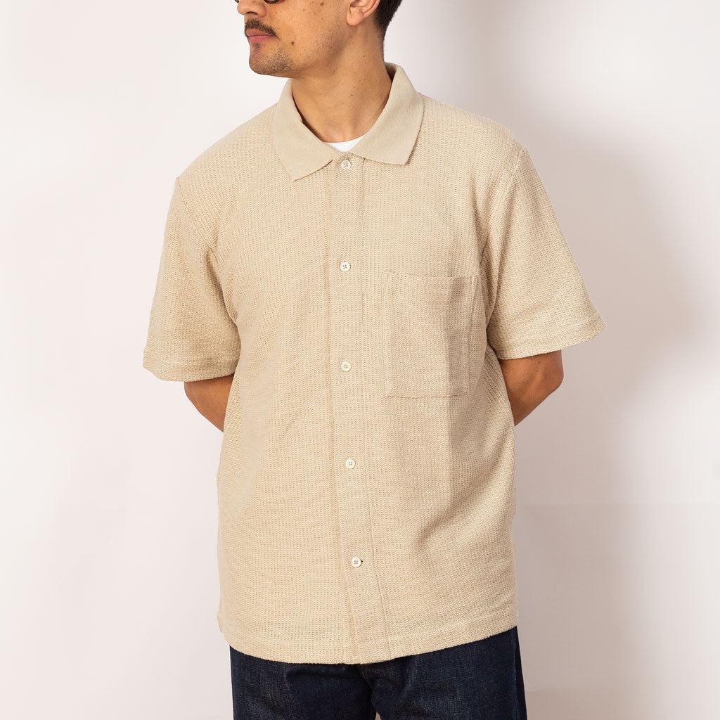 Gustav Crochet Jersey Shirt - Oatmeal