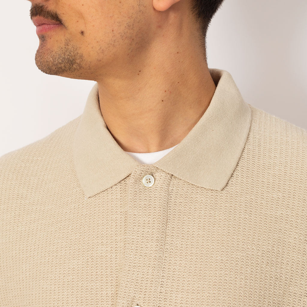 Gustav Crochet Jersey Shirt - Oatmeal