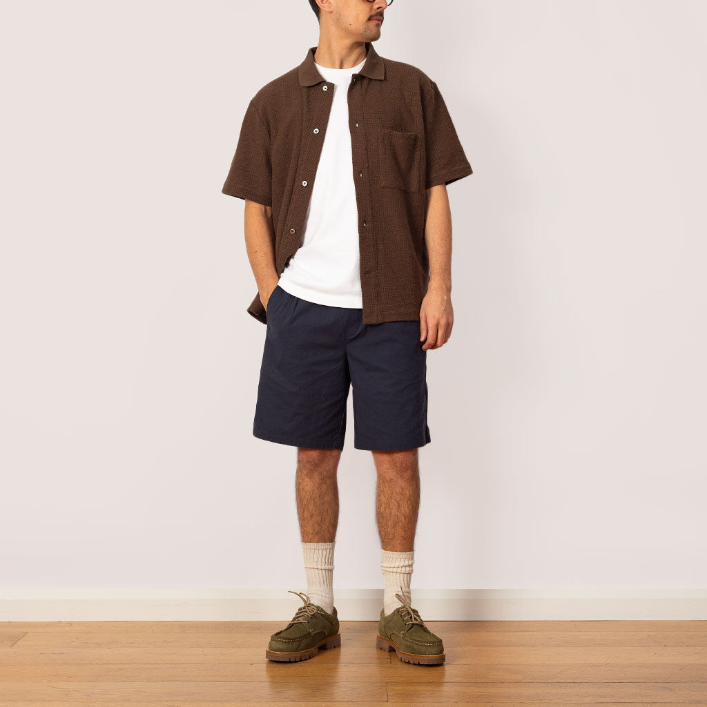 Gustav Crochet Jersey Shirt - Chestnut