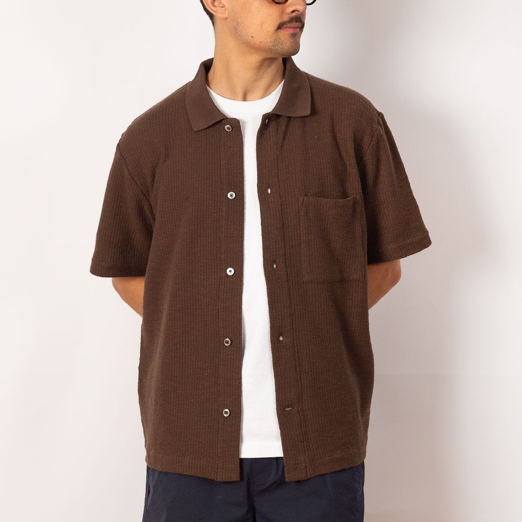 Gustav Crochet Jersey Shirt - Chestnut