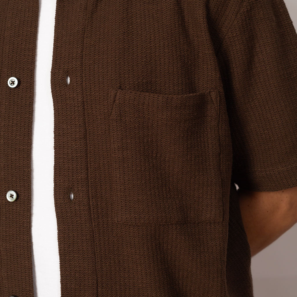 Gustav Crochet Jersey Shirt - Chestnut