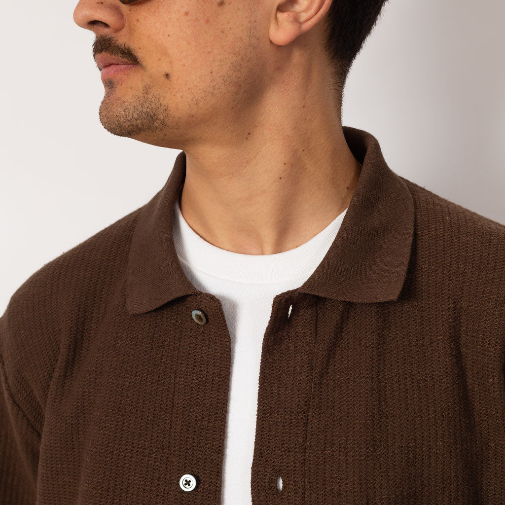 Gustav Crochet Jersey Shirt - Chestnut