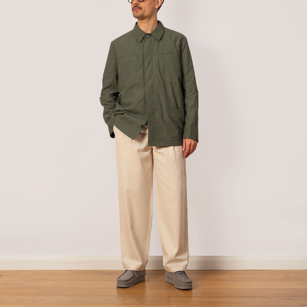 Wide Fit Trouser - Pumice Herringbone