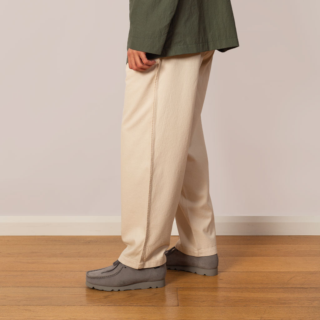 Wide Fit Trouser - Pumice Herringbone