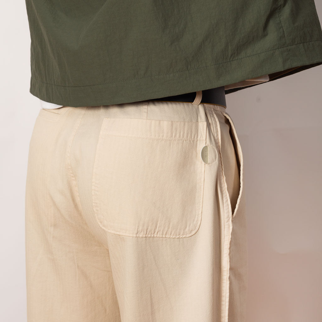 Wide Fit Trouser - Pumice Herringbone