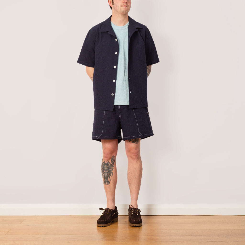 Magic Short - Navy Seersucker