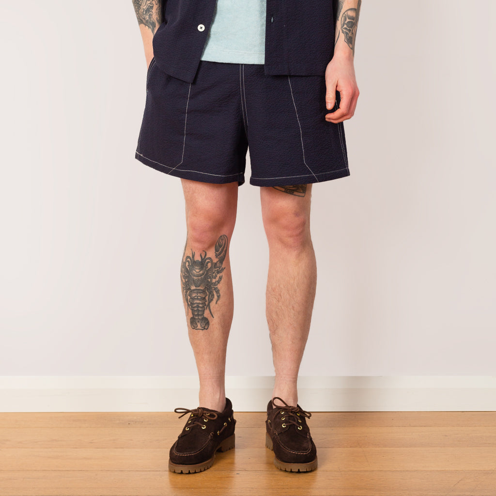 Magic Short - Navy Seersucker