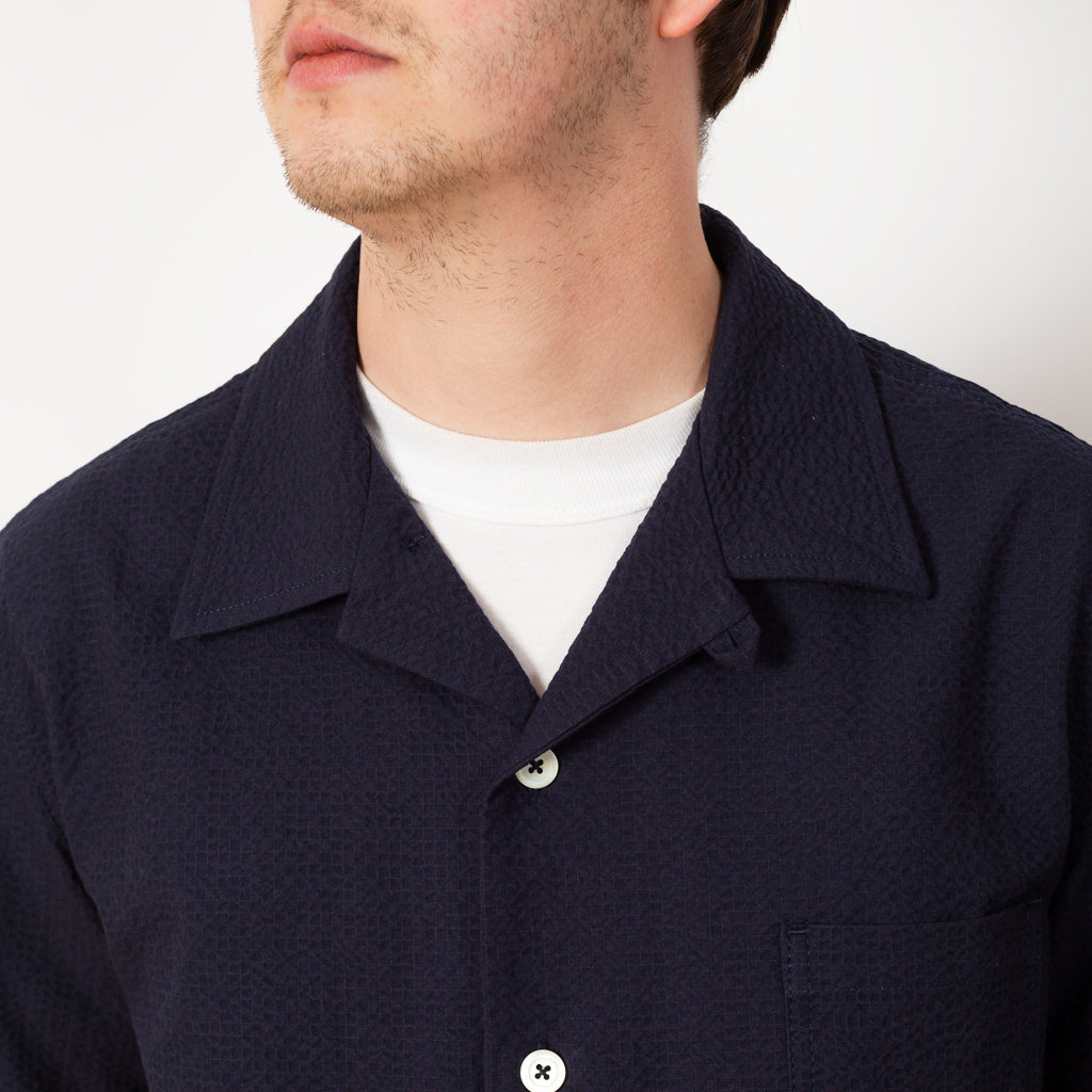 Cocktail Shirt - Navy Seersucker