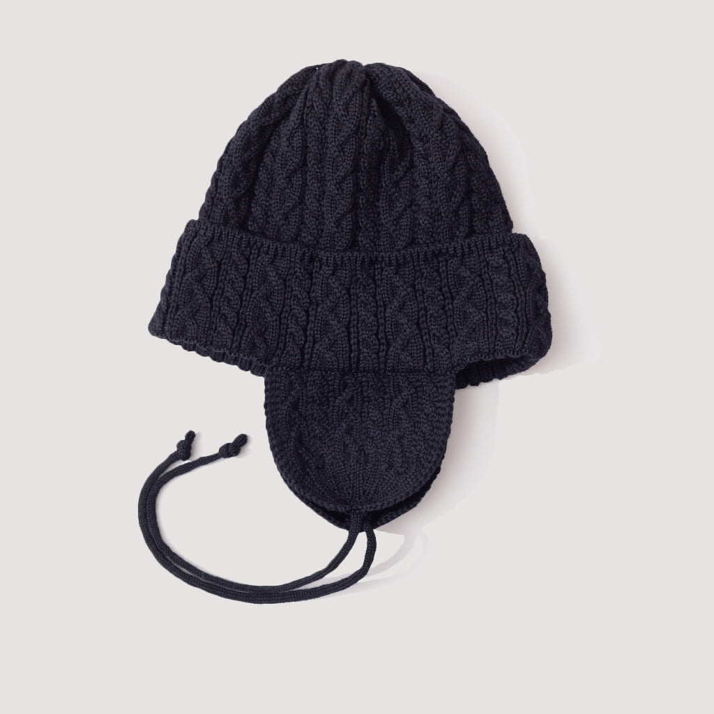 Elias Knit Flightcap - Black