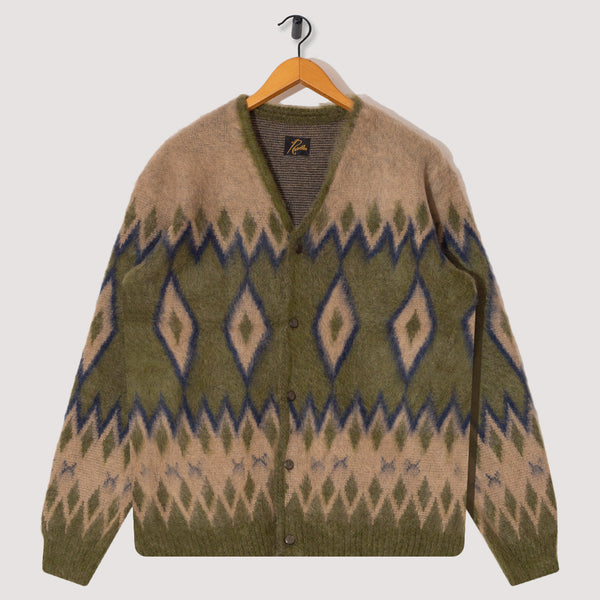 Mohair Cardigan - Olive Diamond