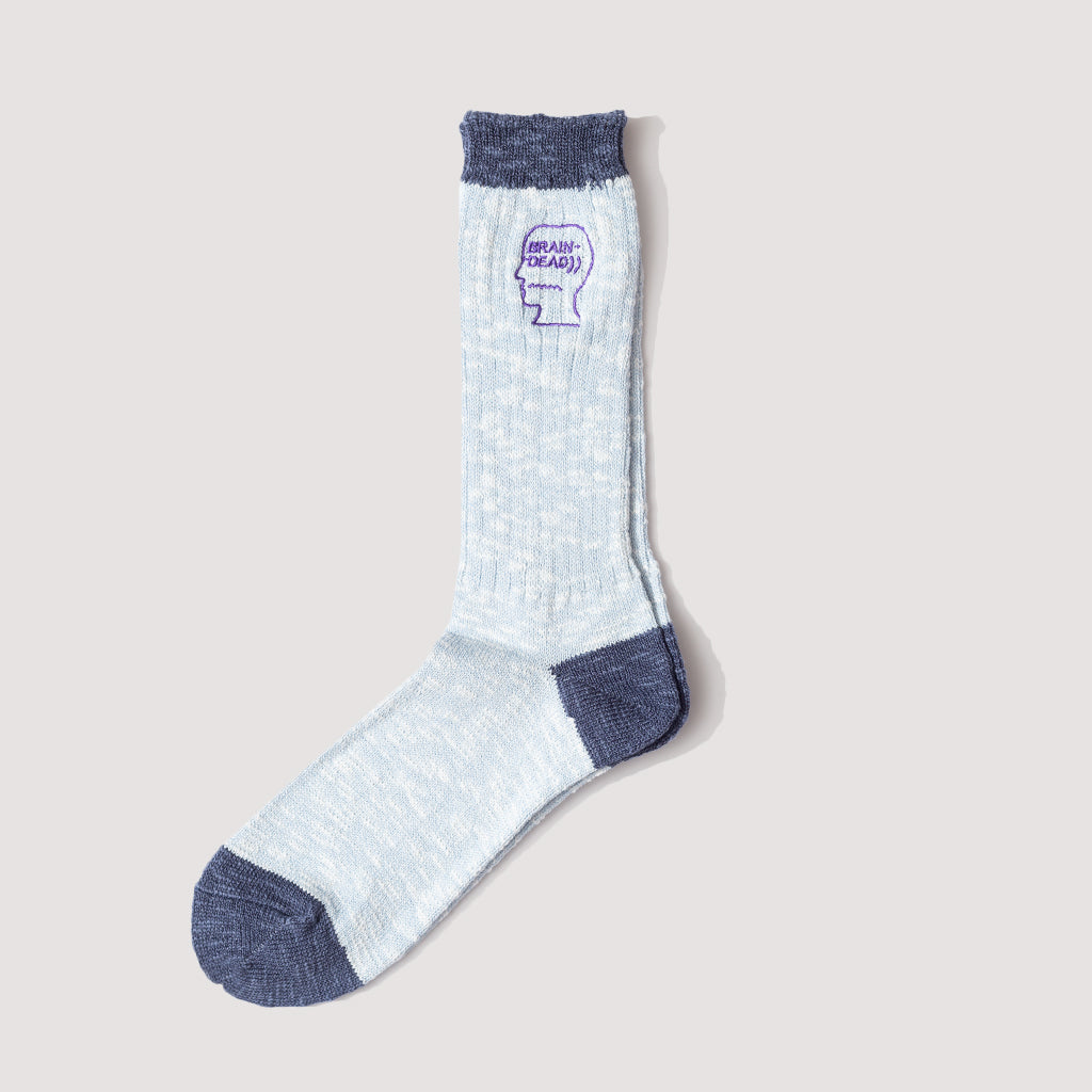 Marled Logohead Socks - Blue