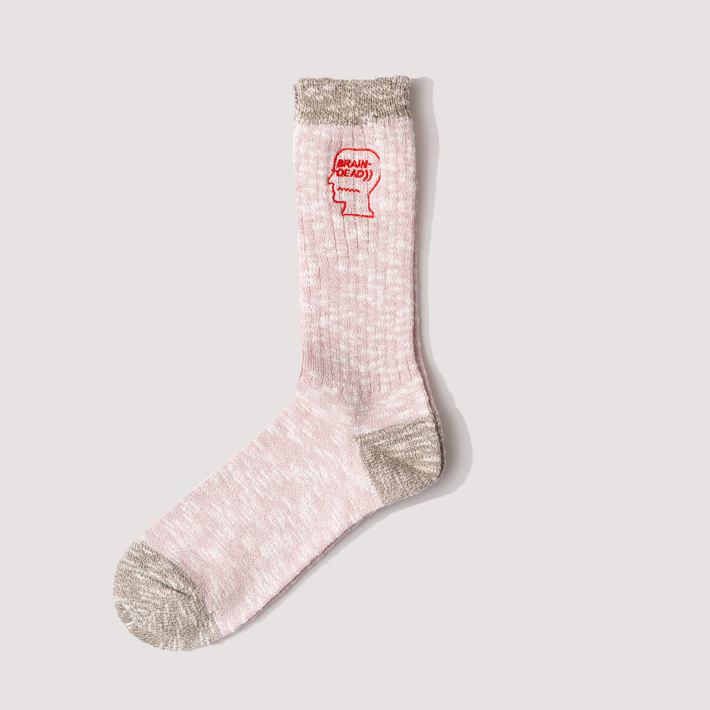 Marled Logohead Socks - Pink