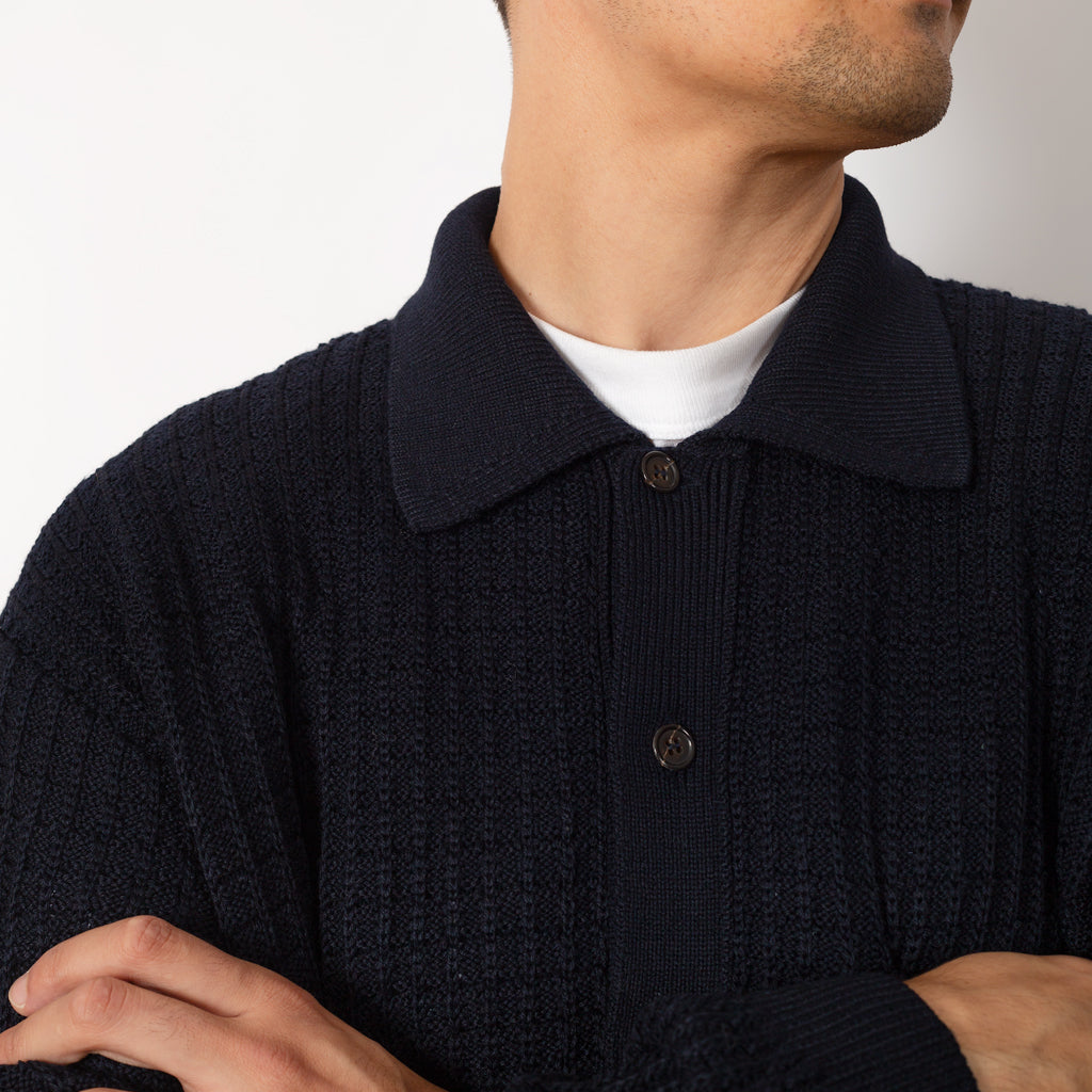 Knit Jacket - Navy Merino